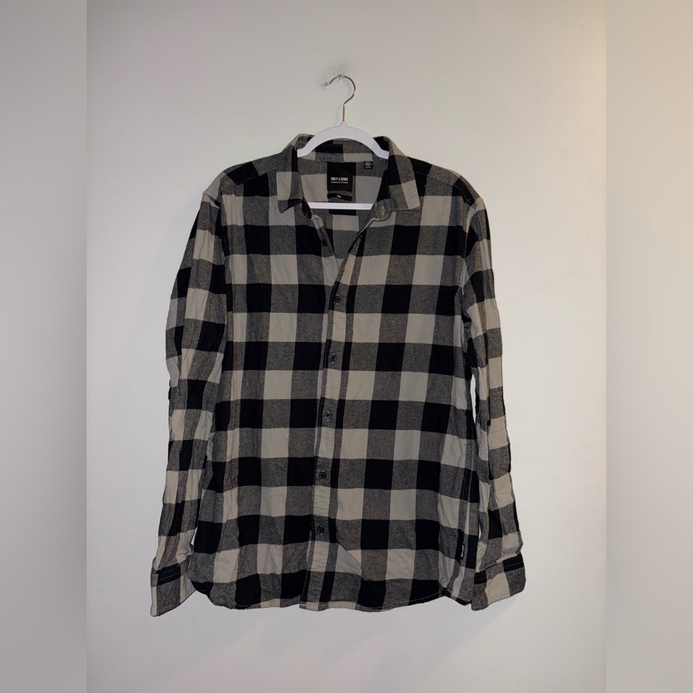 Only & Sons | Grey Plaid Button Up Longsleeve (Men’s)
